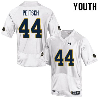 Notre Dame Fighting Irish Youth Alex Peitsch #44 White Under Armour Authentic Stitched College NCAA Football Jersey XOP2499JA